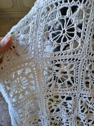 Copriletto vintage cotone traforato 325x277 cm