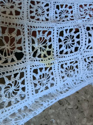 Copriletto vintage cotone traforato 325x277 cm