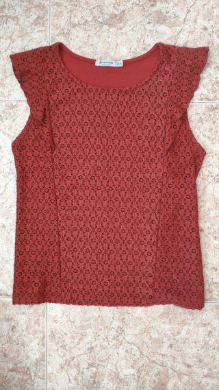 Camiseta Stradivarius Roja Talla S