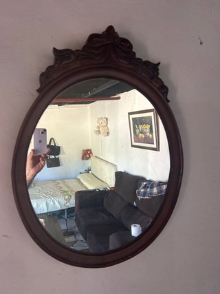 Espejo antiguo ovalado de madera