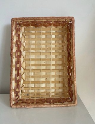 Cesta Mimbre Beige y Marrón