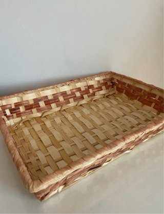 Cesta Mimbre Beige y Marrón