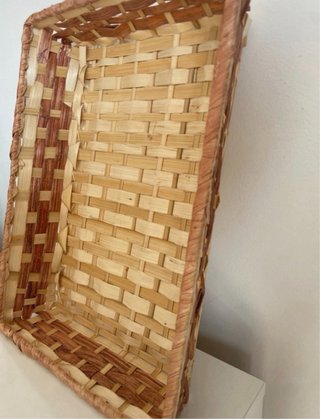 Cesta Mimbre Beige y Marrón