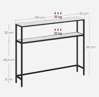 Mesa de Consola auxiliar de 2 Niveles VASAGLE