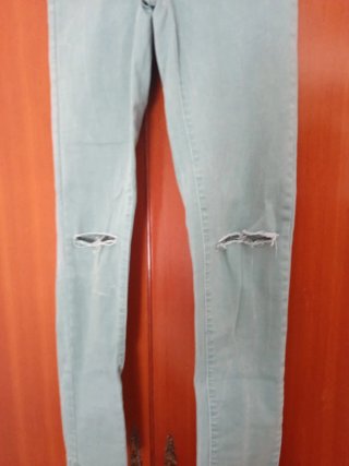 Pantalón vaquero turquesa