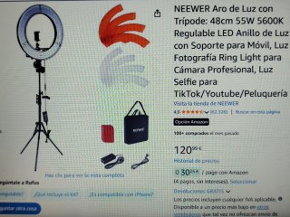 Aro de Luz Neewer con trípode en perfecto estado.