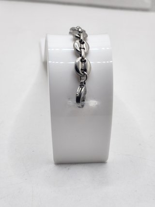 Pulsera Acero Quirúrgico Calabrote Granos Café