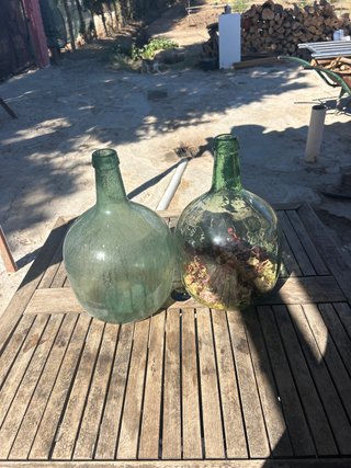 2 Damajuanas de Cristal Verdes