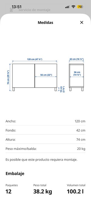 Aparador Ikea Besta Negro y Marrón
