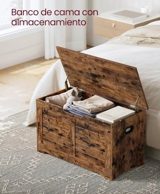 VASAGLE Puff Almacenaje Banco Zapatero