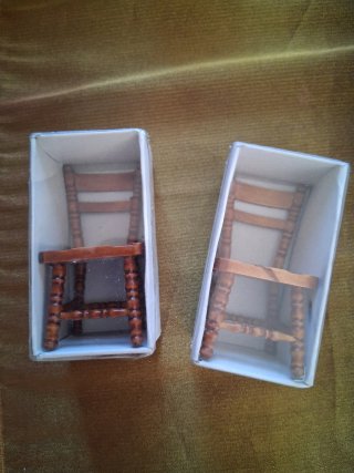 2 Sillas Miniatura Madera Casa Muñecas