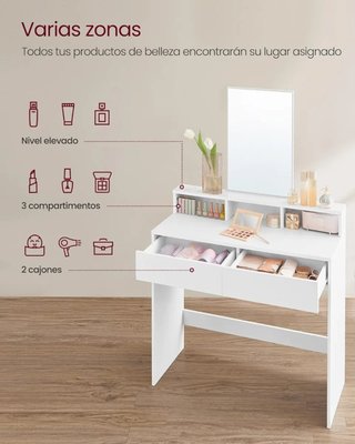 VASAGLE KAILYN Tocador Mesa de Maquillaje