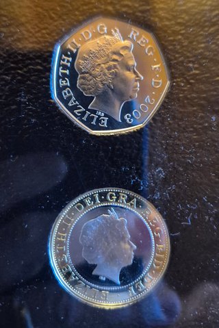 U.K. Proof Set Coin Collection 2003 con COA.  FDC.