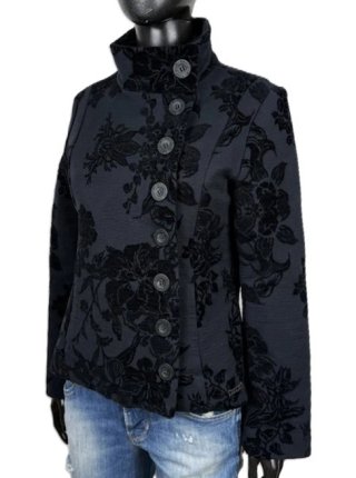 Giacca Desigual Donna Nera Floreale Cotone Tg 42