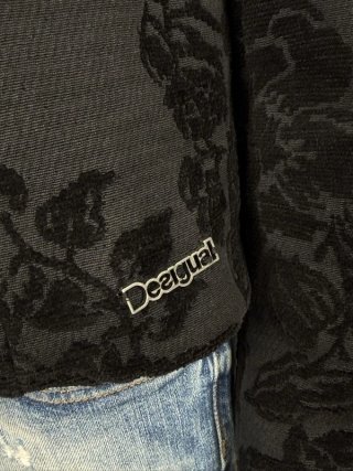Giacca Desigual Donna Nera Floreale Cotone Tg 42
