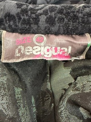 Giacca Desigual Donna Nera Floreale Cotone Tg 42