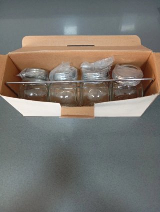 Set especieros 4 tarros cristal y metal