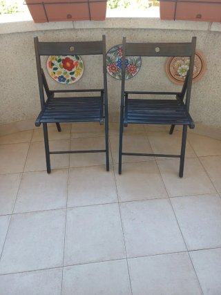2 Sillas Plegables Madera