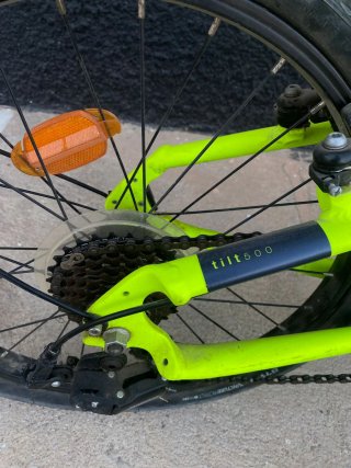 Bicicleta plegable verde B'TWIN