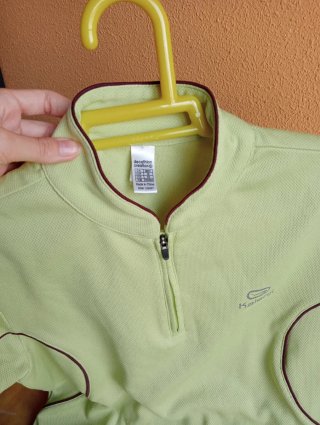 Camiseta Kalenji verde media cremallera