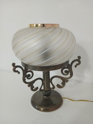 Lampada vintage stile Liberty vetro satinato