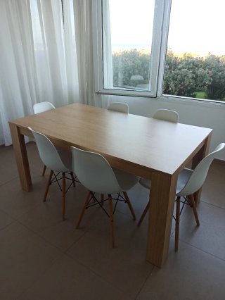 Mesa comedor efecto roble 160x90