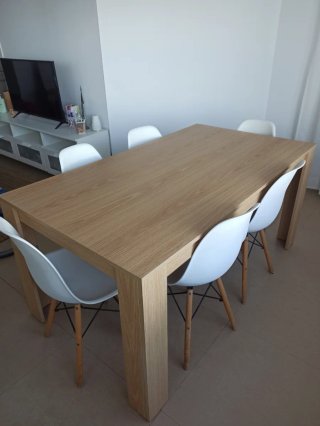 Mesa comedor efecto roble 160x90