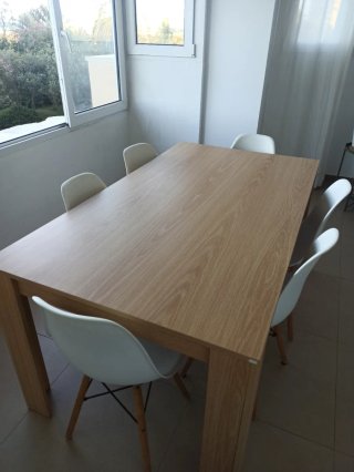 Mesa comedor efecto roble 160x90