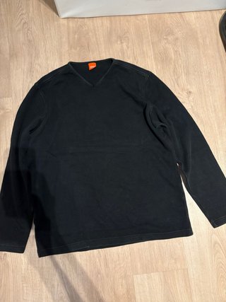 BOSS Camiseta Manga Larga Negra V-Neck