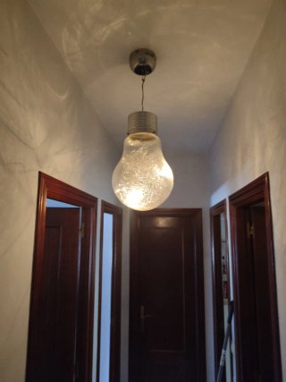Lámpara colgante bombilla cristal metal