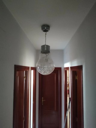 Lámpara colgante bombilla cristal metal