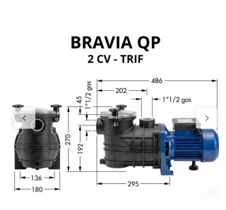 Bomba Filtración Bravia 1.5 HP Trifásica