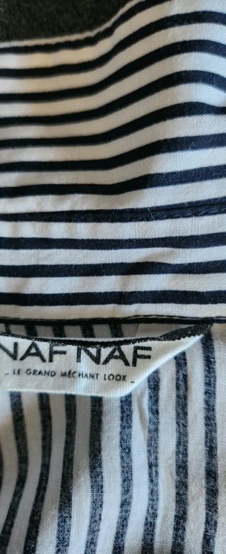 Blusa Naf Naf rayas negra y blanca. Talla 38.