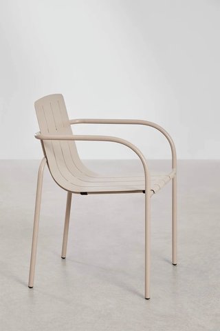 Silla Isoria Acero Apilable con Reposabrazos Sklum