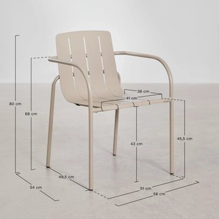 Silla Isoria Acero Apilable con Reposabrazos Sklum