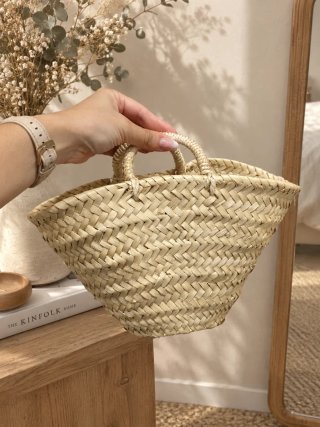 Cesta/capazo artesanal de paja