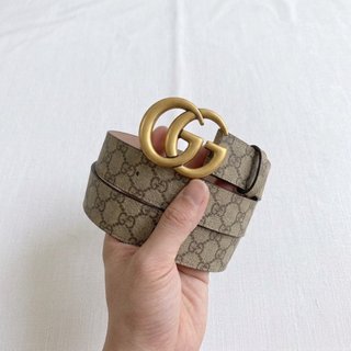 Cinturón Gucci GG Marmont Beige – Hebilla GG Dorad