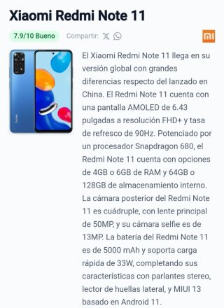 NOTE 11 4+2/128CON TICKET Y GARANTIA