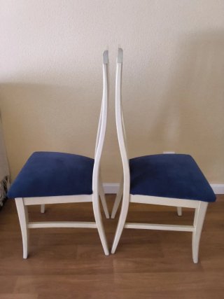 Juego de 2 sillas tapizadas azul