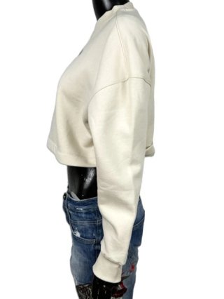 Calvin Klein Jeans Felpa Donna XS Beige Cropped