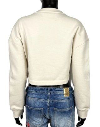 Calvin Klein Jeans Felpa Donna XS Beige Cropped