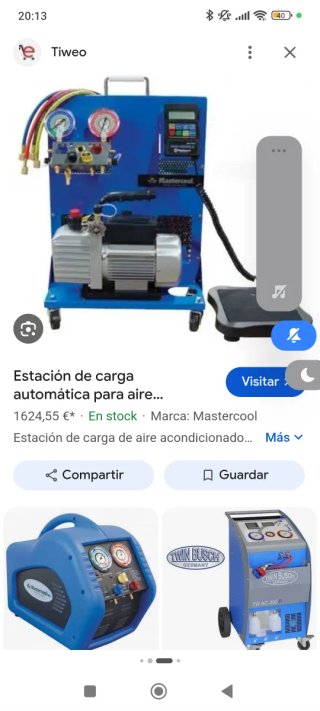 Máquina Carga A/A Coche y Camión Mastercool