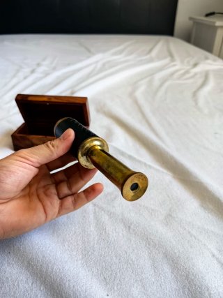 Catalejo náutico vintage latón con caja