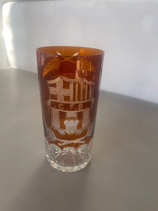 Vaso antiguo FC Barcelona C.F.B. tallado