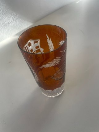 Vaso antiguo FC Barcelona C.F.B. tallado