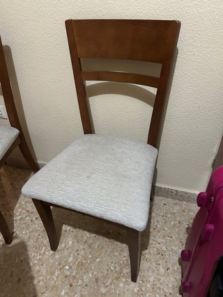 Juego 6 Sillas Madera Tapizadas