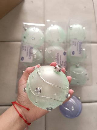 Lote 11 Bolas Navidad Verdes Grandes