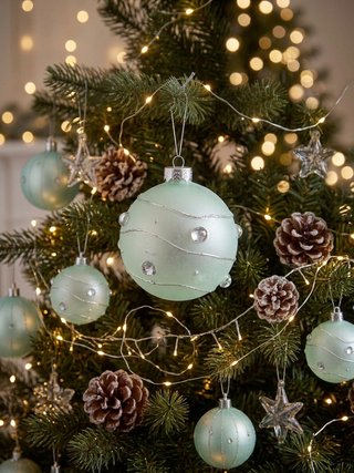 Lote 11 Bolas Navidad Verdes Grandes