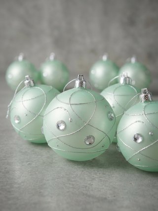 Lote 11 Bolas Navidad Verdes Grandes