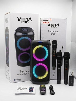 Pack Karaoke Vieta Pro: Altavoz Party 2 + 2 Micróf
